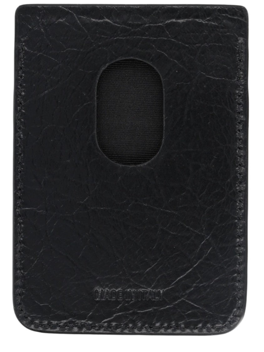 Balenciaga Textured Leather Cardholder With Bold Graphic Print