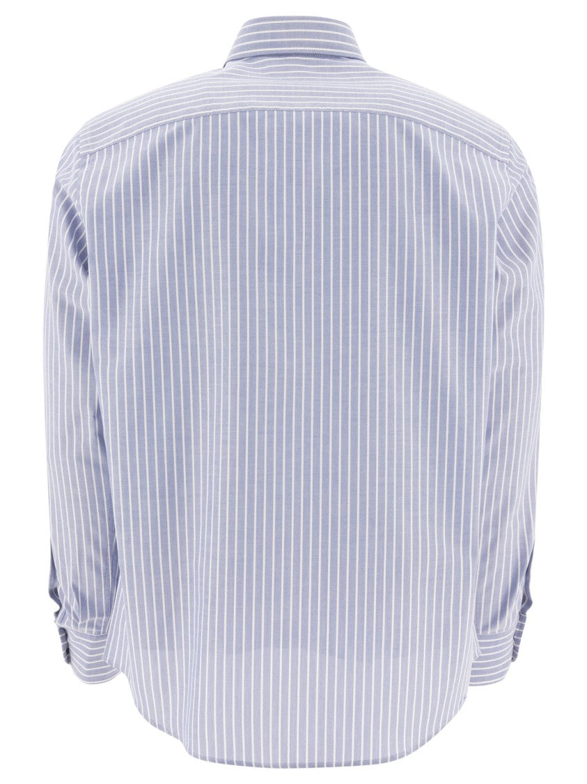 Valentino Light Blue Striped Button-Down Shirt