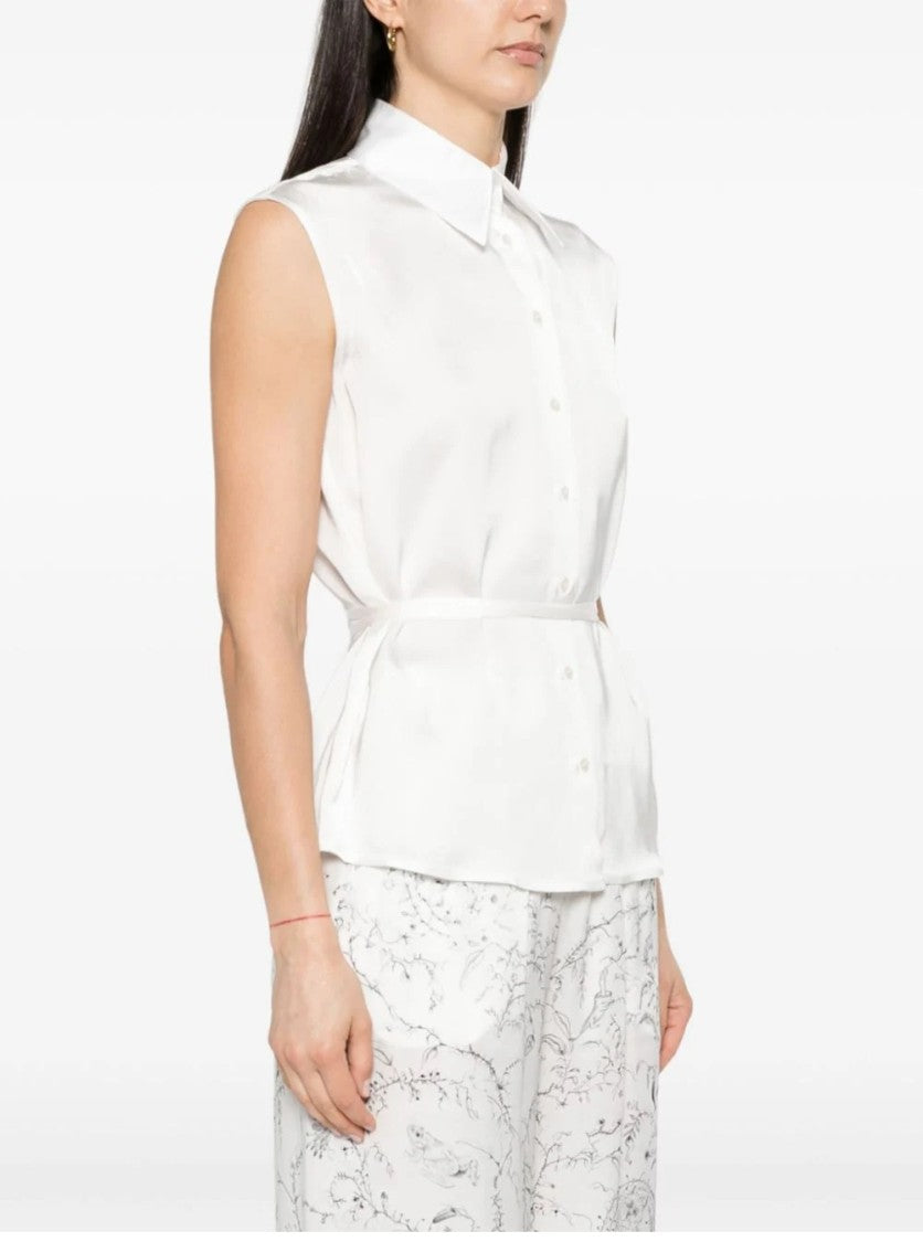 Fabiana Filippi Classic Sleeveless Shirt With Belted Waist
