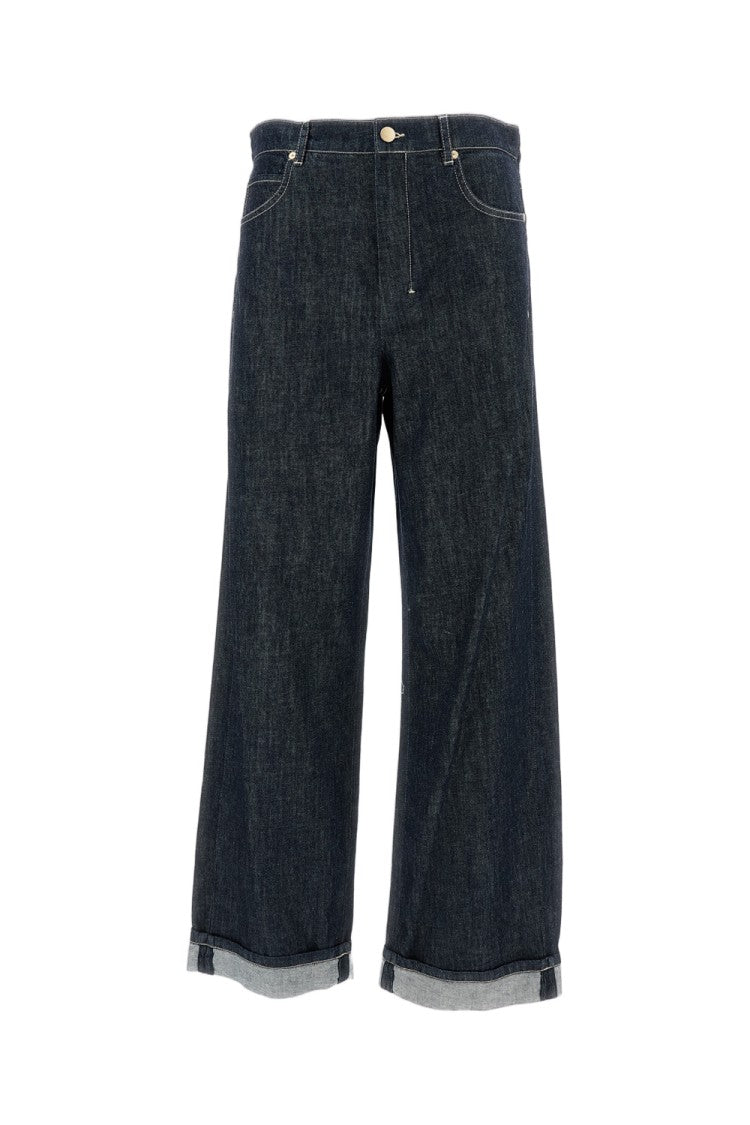 Max Mara Wide Leg Turn-Up Jeans