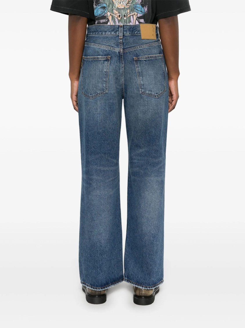 Haikure Blue Faded Wash Denim Jeans