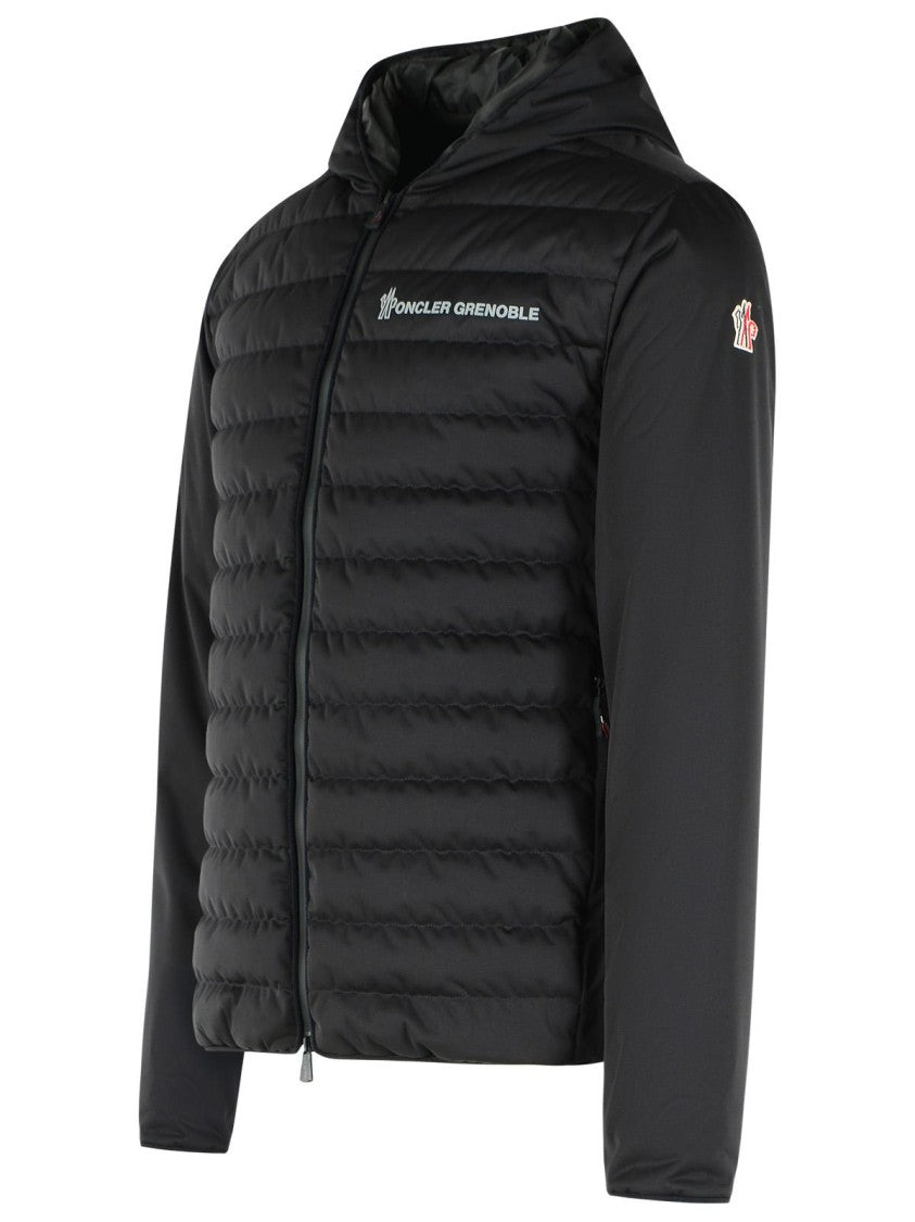 Moncler Grenoble Black Quilted Zip-Through Sweatshirt