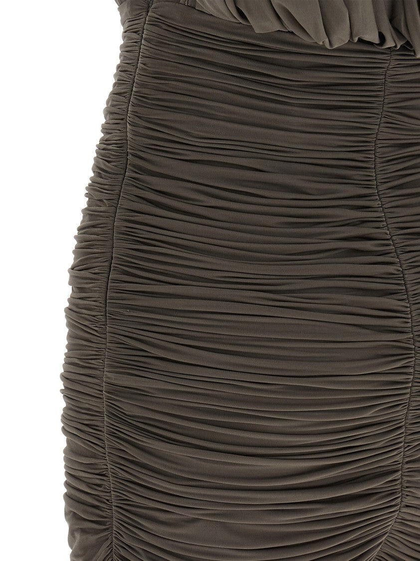 Magda Butrym Sculptural One-Shoulder Mini Dress With Rose Petal Detail
