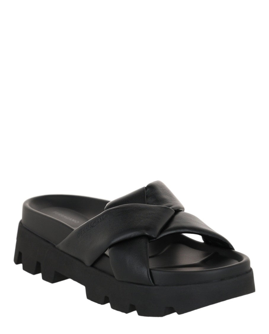 Ferragamo Air Lug Leather Sandals