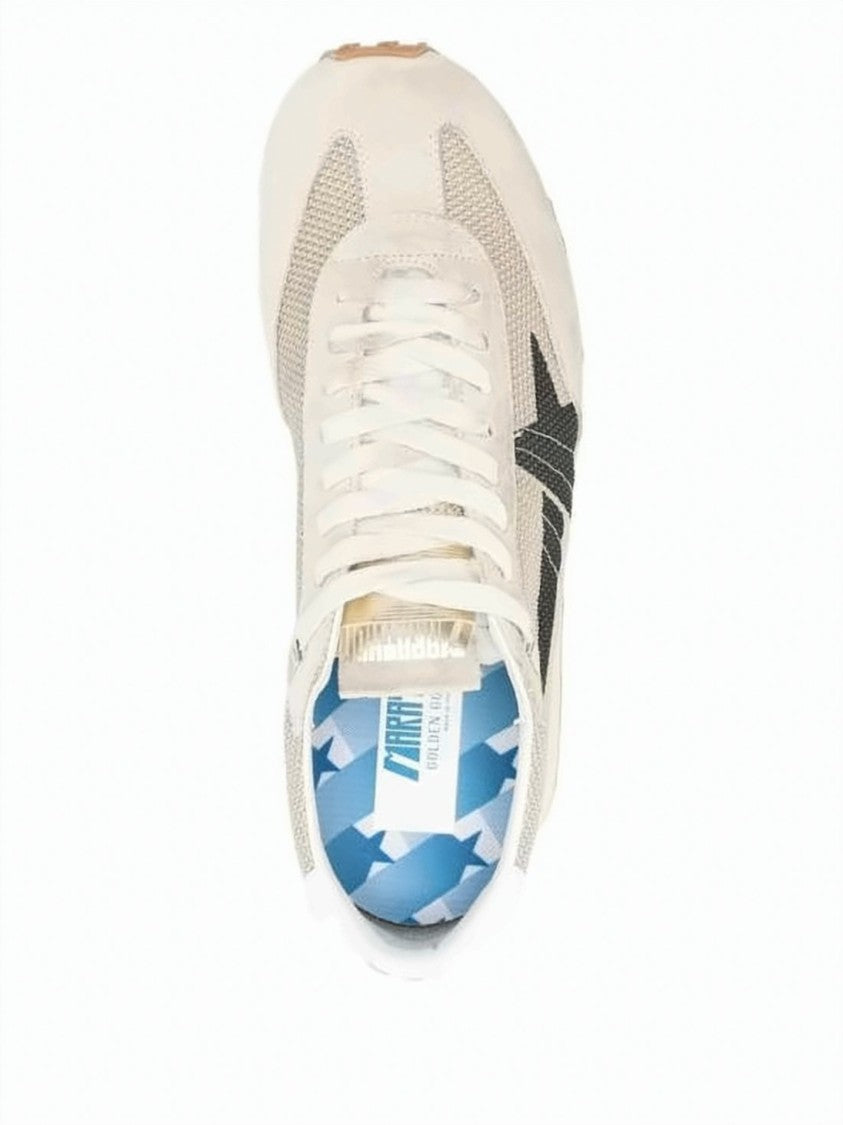 Golden Goose Textured Mesh Low-Top Sneakers With Suede Overlays