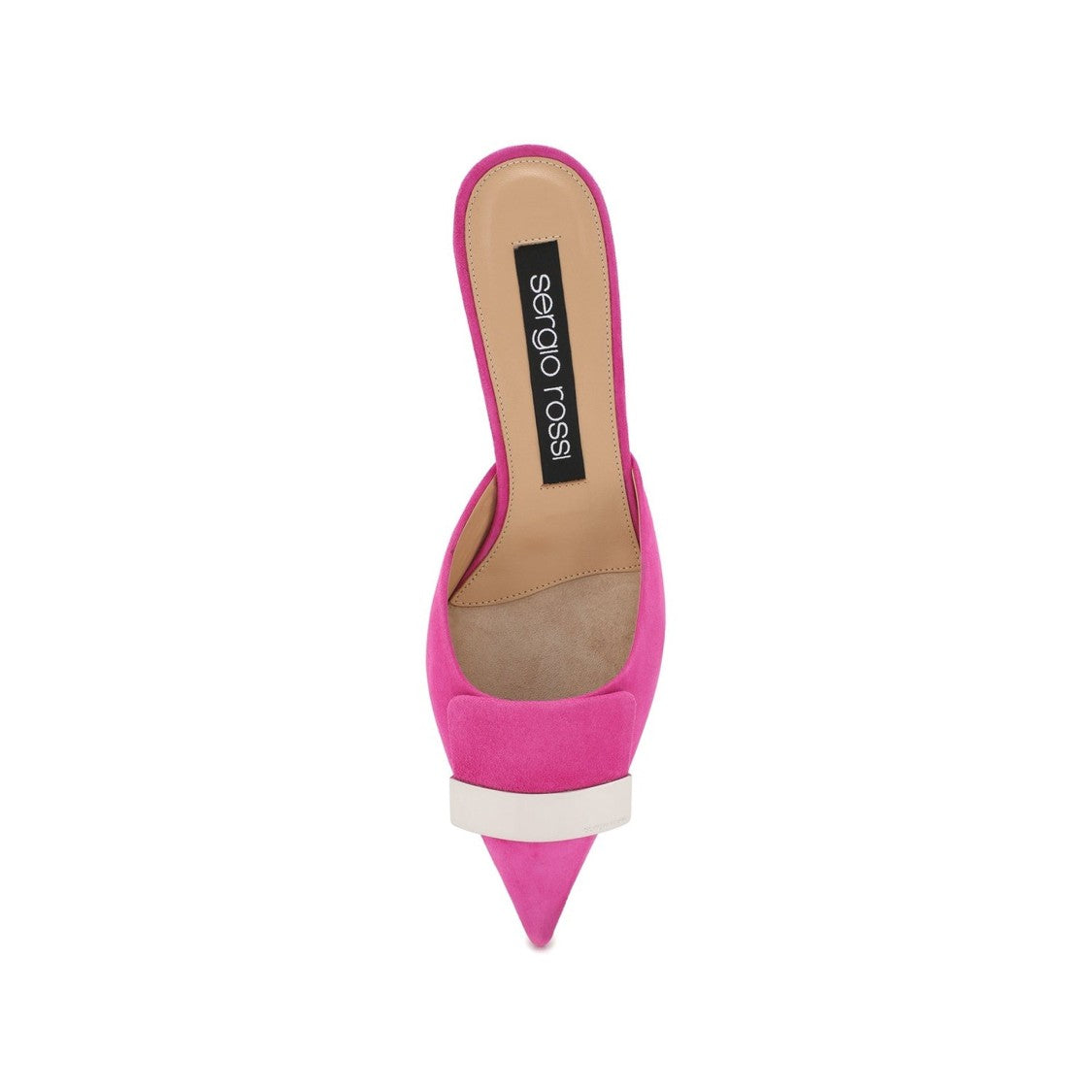 Sergio Rossi Leather Mules With Pointed Toe And Buckle Detail