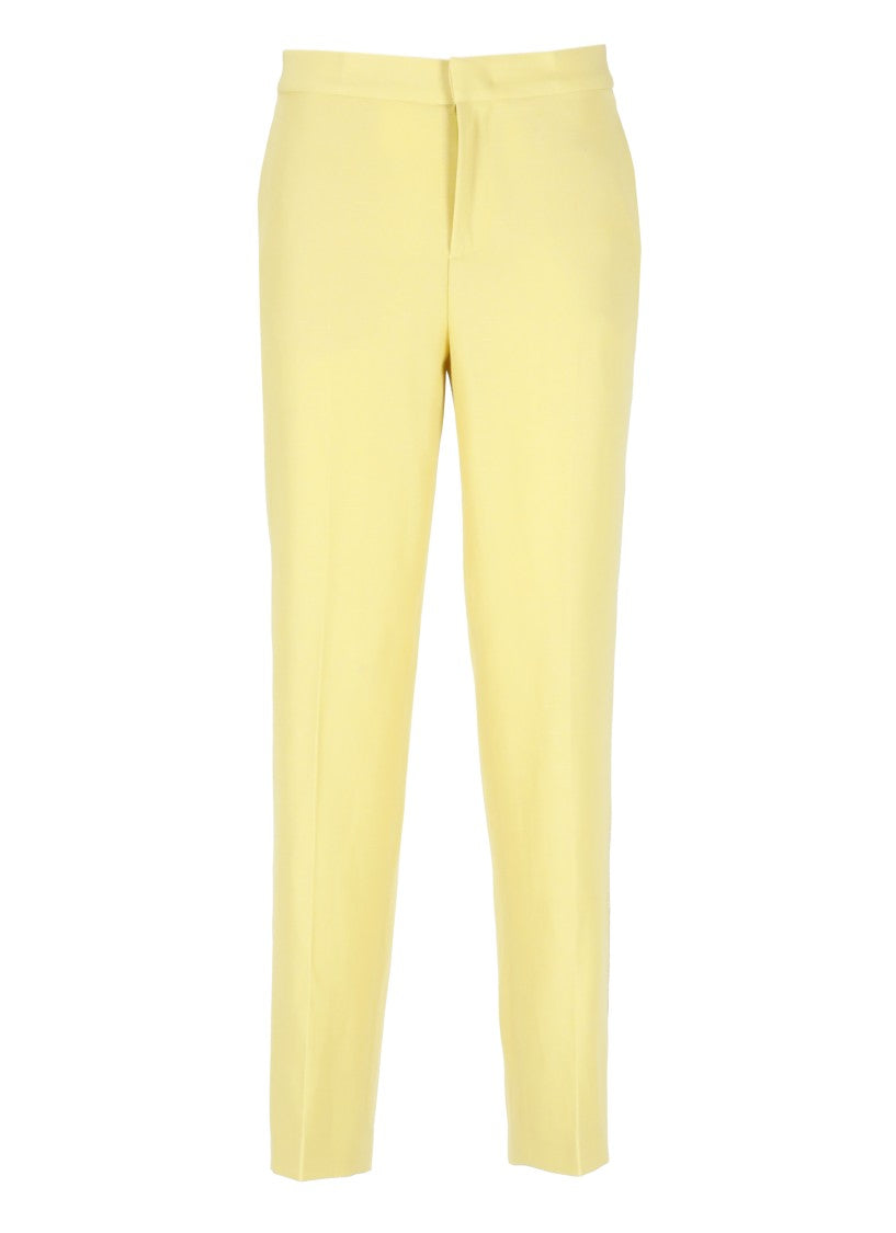 Fabiana Filippi Tailored Yellow Wool Pants With Subtle Detailing
