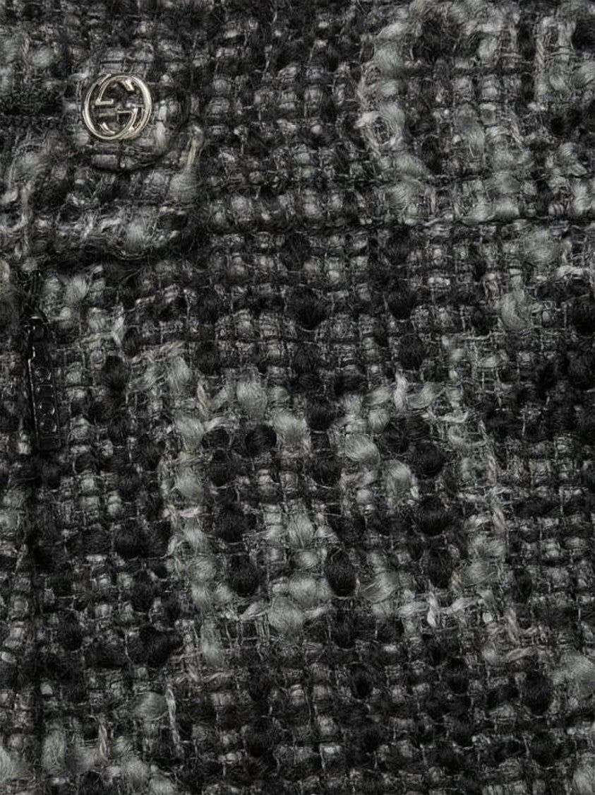Gucci Textured Wool And Cotton Blend Mini Skirt
