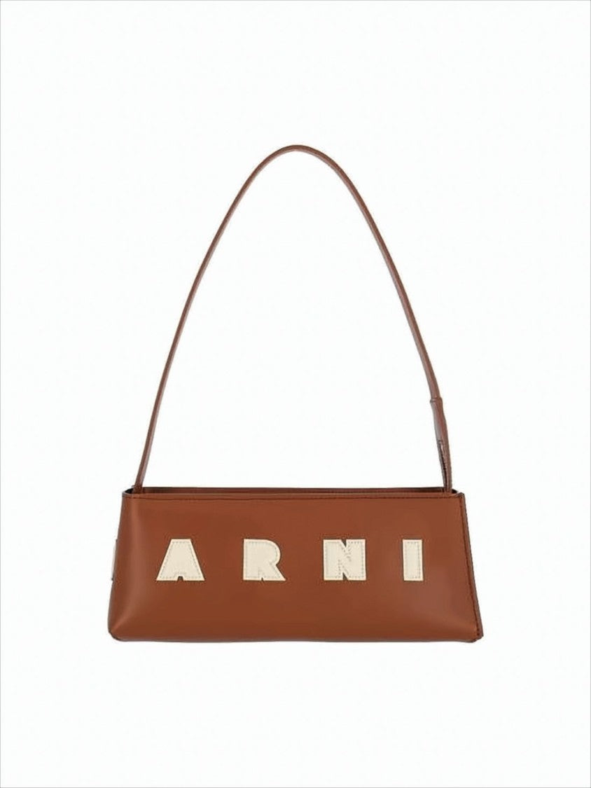 Marni Smooth Calf Leather Trapezoidal Shoulder Bag