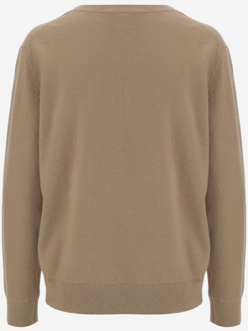 Vince Pure Cashmere Pullover With V-Neck And Ribbed Edges