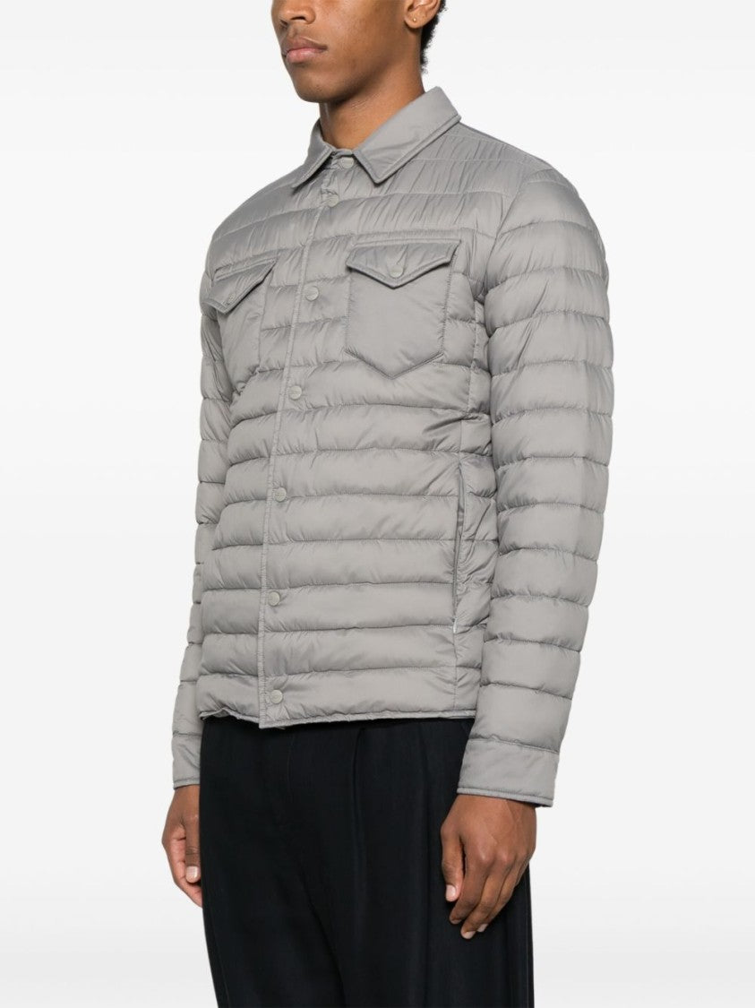 Herno Quilted Grey Coat With Tailored Fit