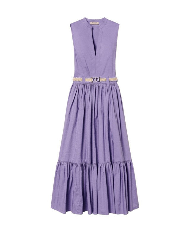 Twin-Set Long Stretch Cotton Poplin Dress