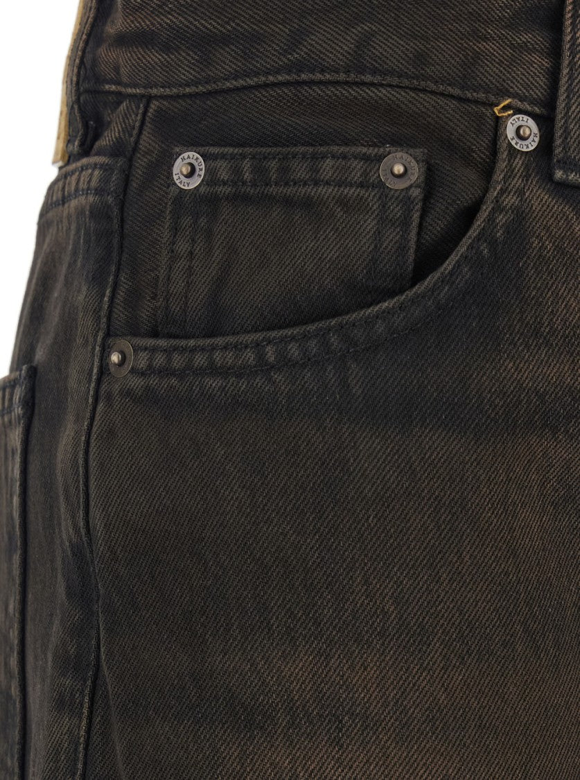 Haikure Korea' Brown Jeans With Wide Leg