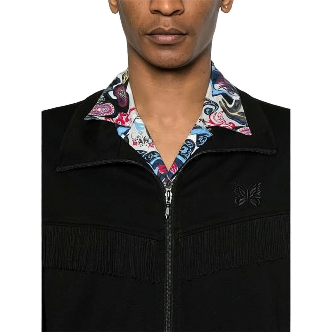 Needles Black Casual Jacket With Fringe Detail