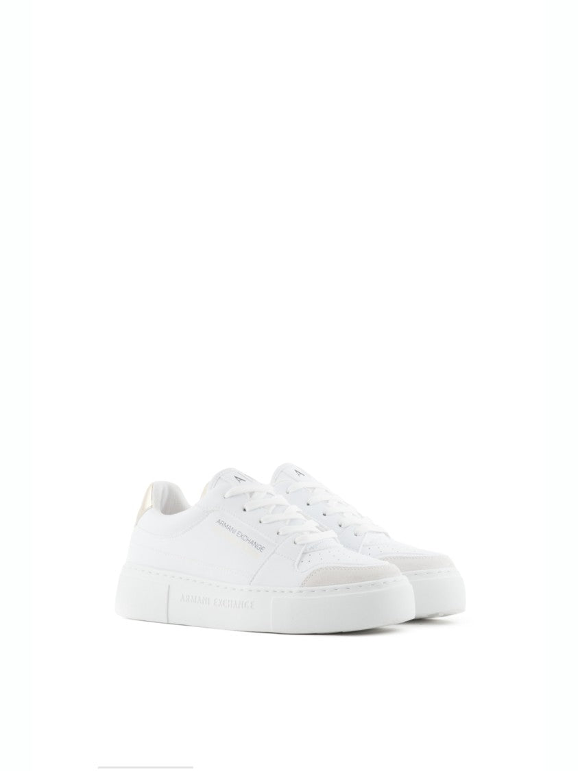 Armani Exchange White Leather Sneakers