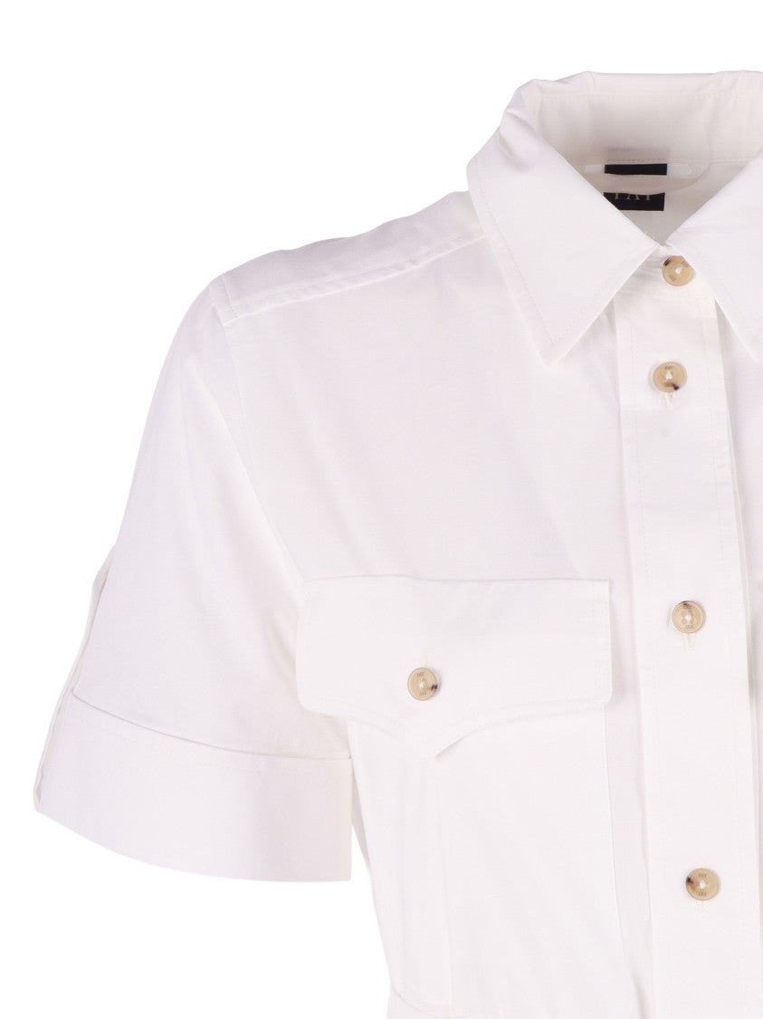 Fay Shirt Style Pleated Belted Dress