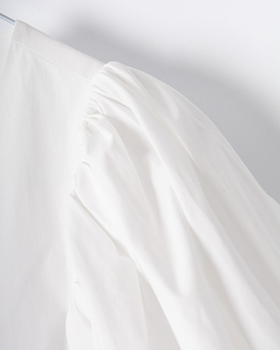 Rotate Puff Sleeve Midi Dress With V-Neckline