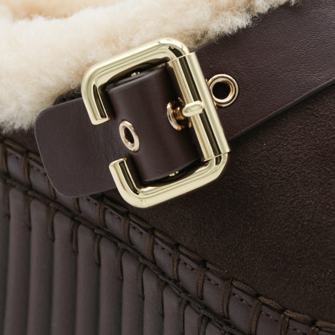 Chloé Dark Brown Buckle Open-Back Leather Sneakers