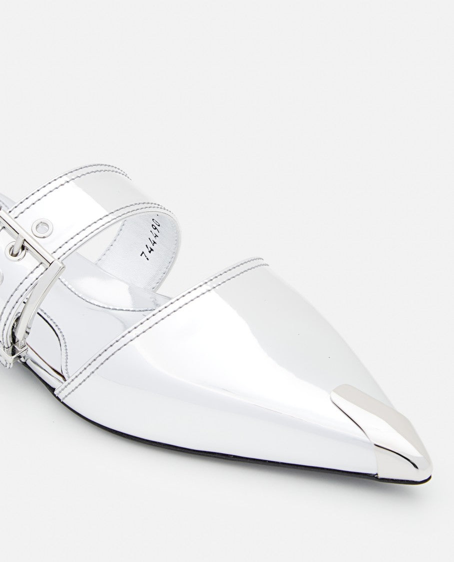Alexander Mcqueen MIRROR POINTED OPEN BACK SANDALS