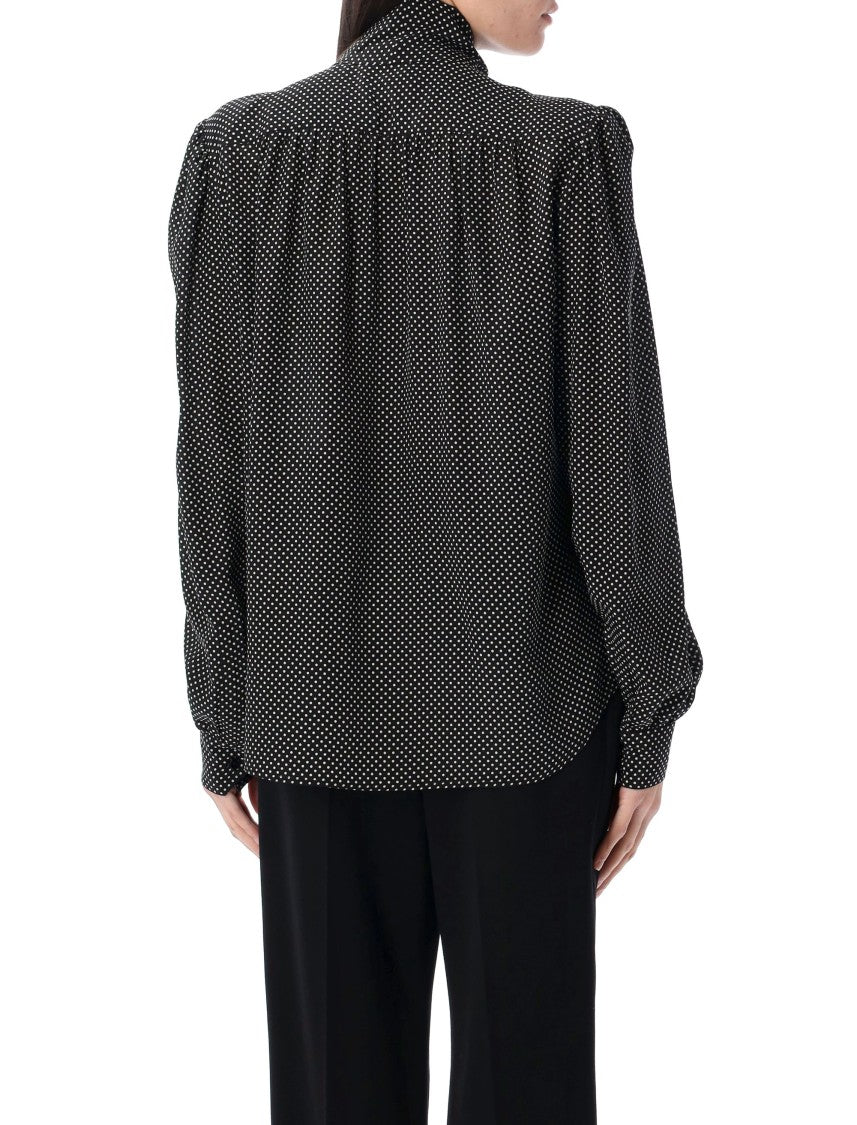 Saint Laurent Lavallière Tie Silk Blouse