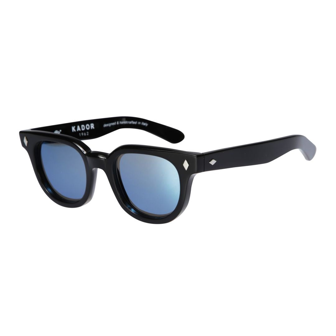 Kador Orbit Square Frame Sunglasses With Reflective Blue Lenses