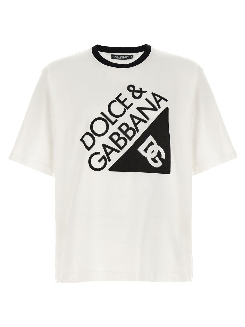 Dolce & Gabbana Cotton Crewneck T-Shirt With Front Logo