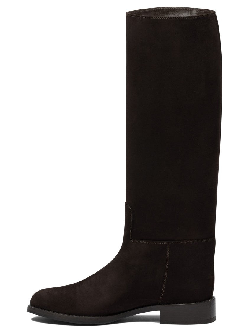Maretto Brown Suede Mid-Calf Ankle Boots