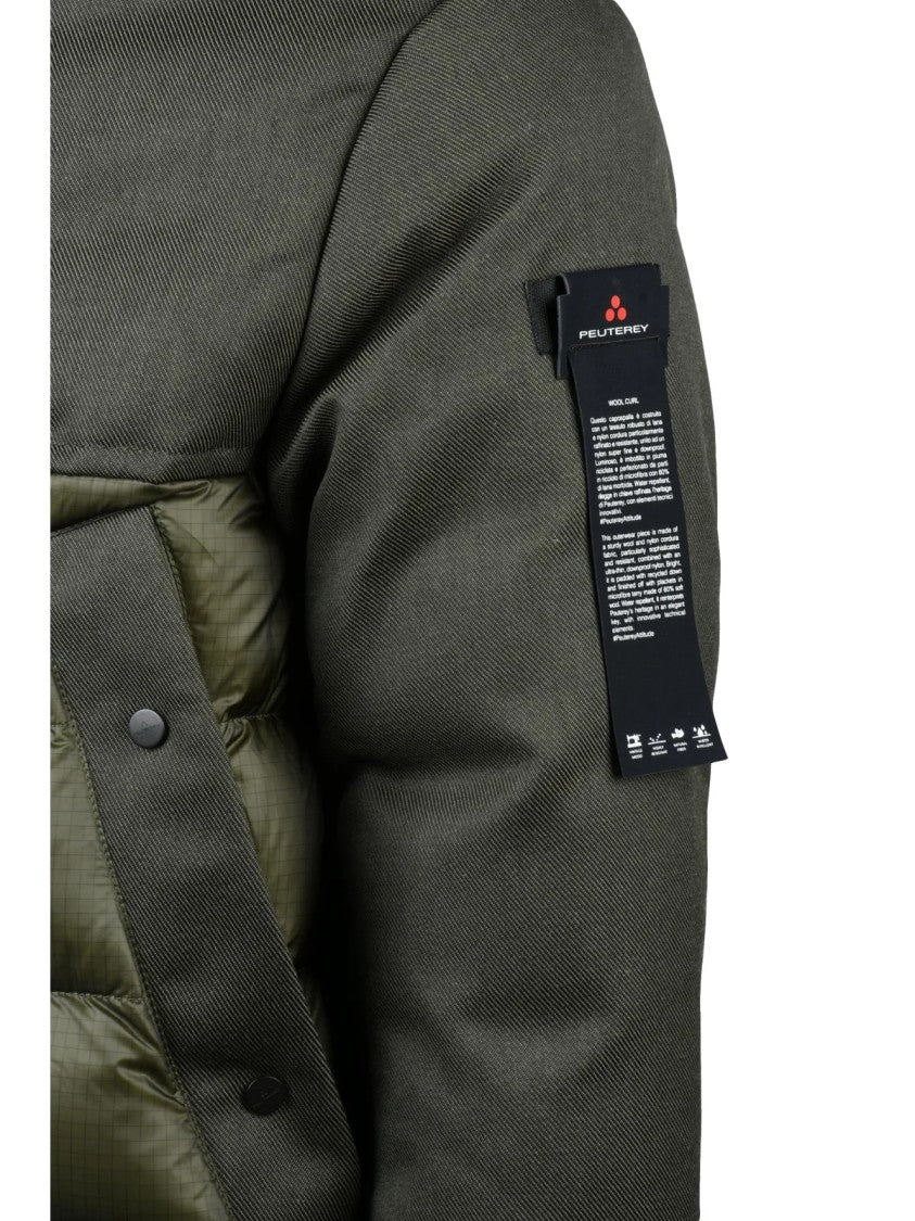 Peuterey Green Lich Down-Filled Wool-Blend Parka