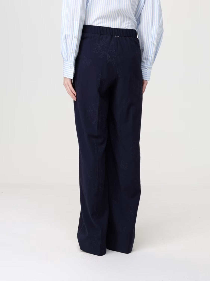 Twin-Set Blue Wide-Leg Relaxed Pants