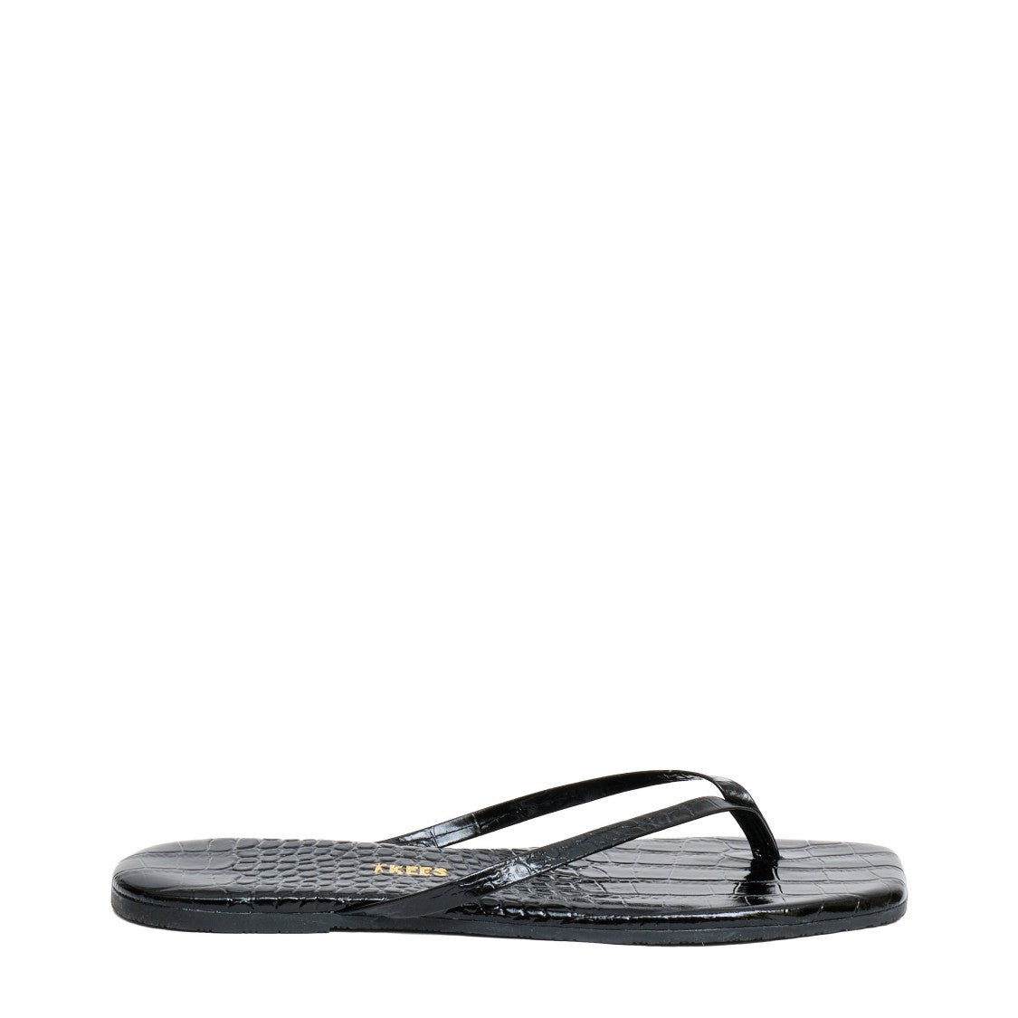 Tkees Crocodile Embossed Square Toe Sandals