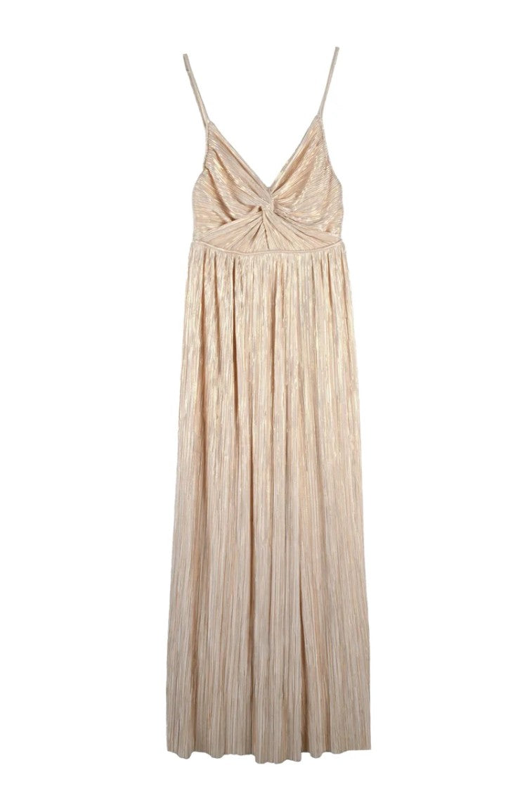 Sabina Musayev Pleated Maxi Dress - Gold