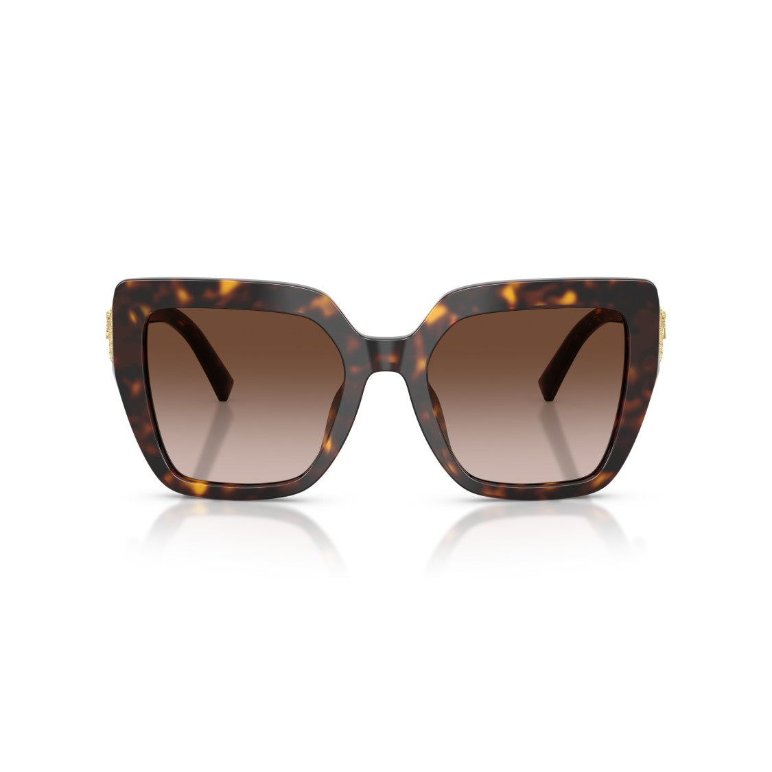 Dolce & Gabbana Oversized Tortoiseshell Frame Sunglasses With Gradient Brown Lenses