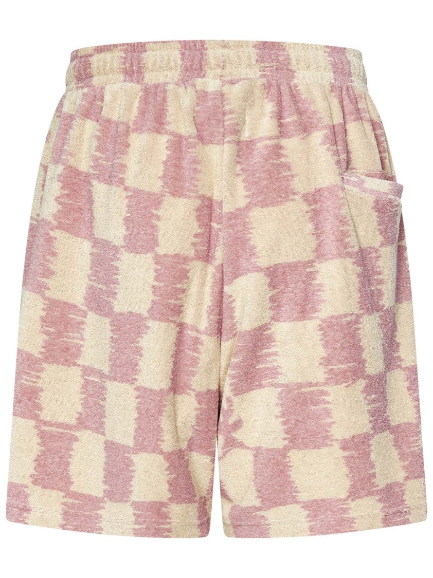 Bonsai Checked Print Viscose Blend Towelling Shorts