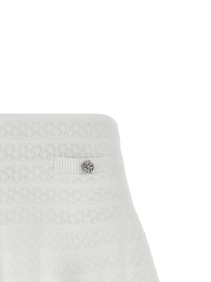 Self-Portrait 'Pointelle Knit' Mini Skirt