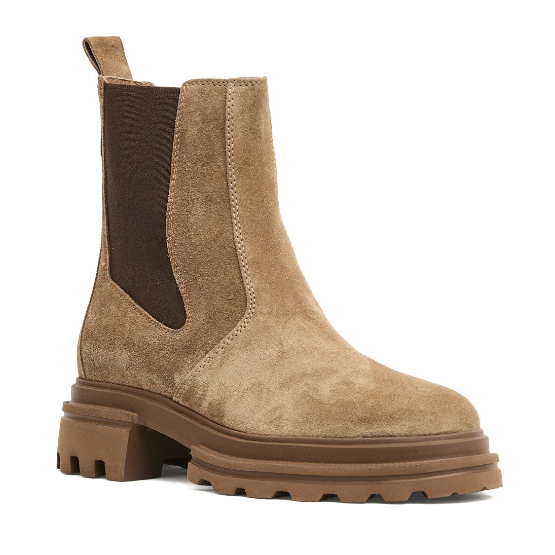 Hogan Beige Suede Chelsea Boots