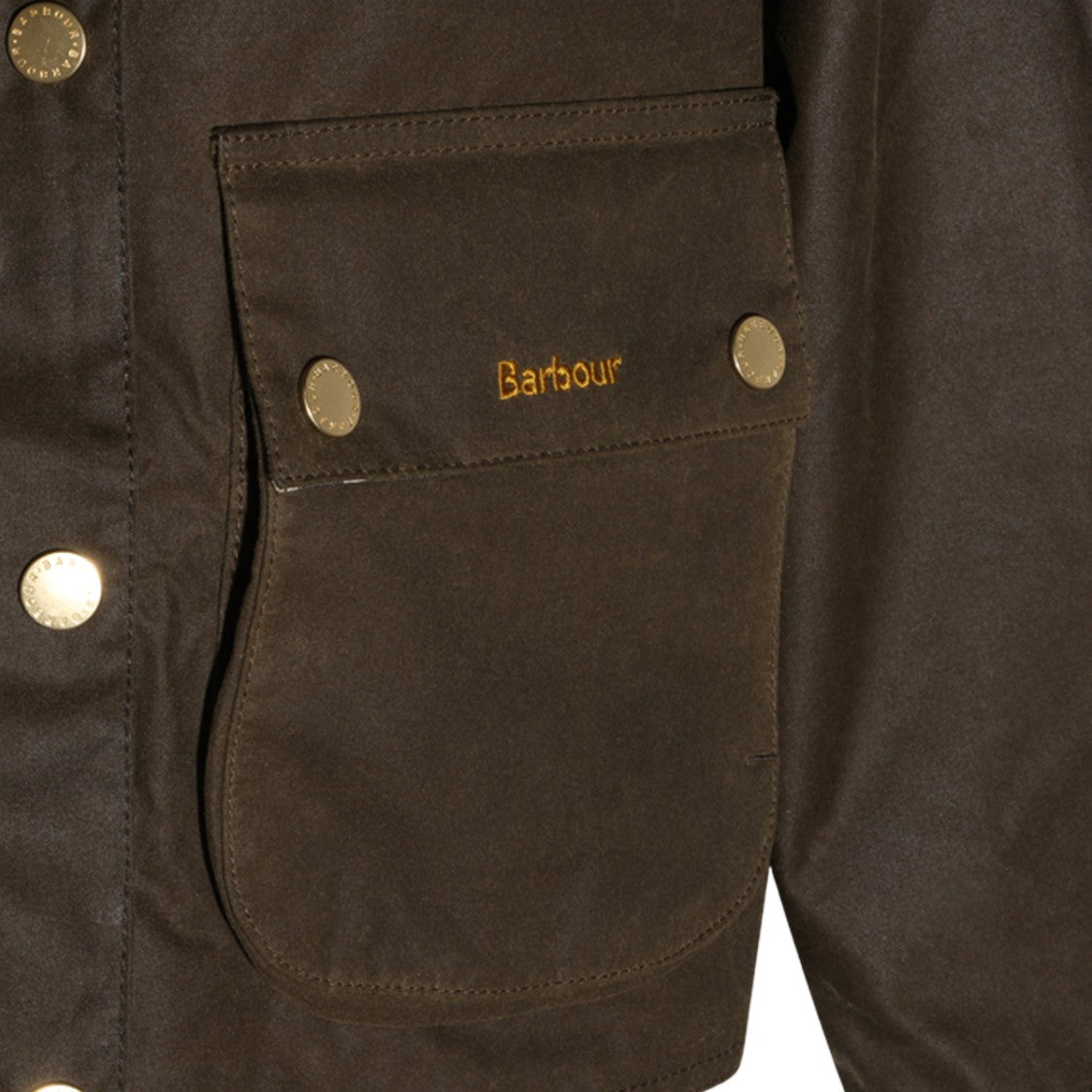 Barbour Dark Olive Waxed Corduroy Collar Jacket