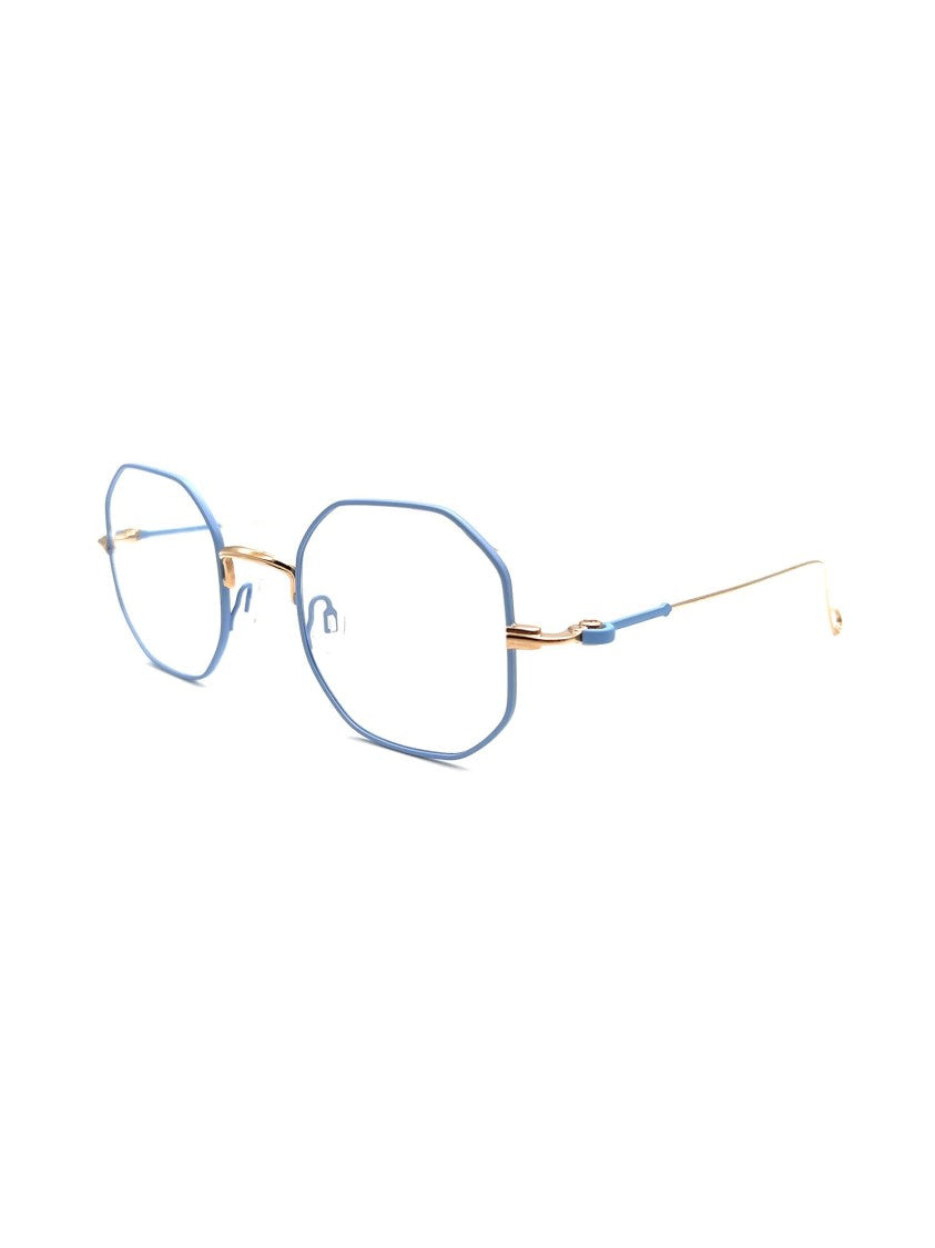 Anne & Valentine Octagonal Titanium Optical Frames With Gold Accents