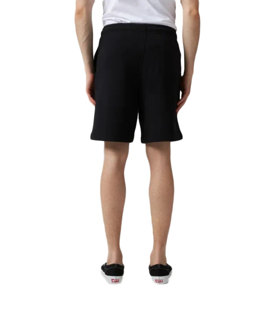 Maison Kitsuné Black Cotton Shorts With Drawstring Waist And Subtle Logo