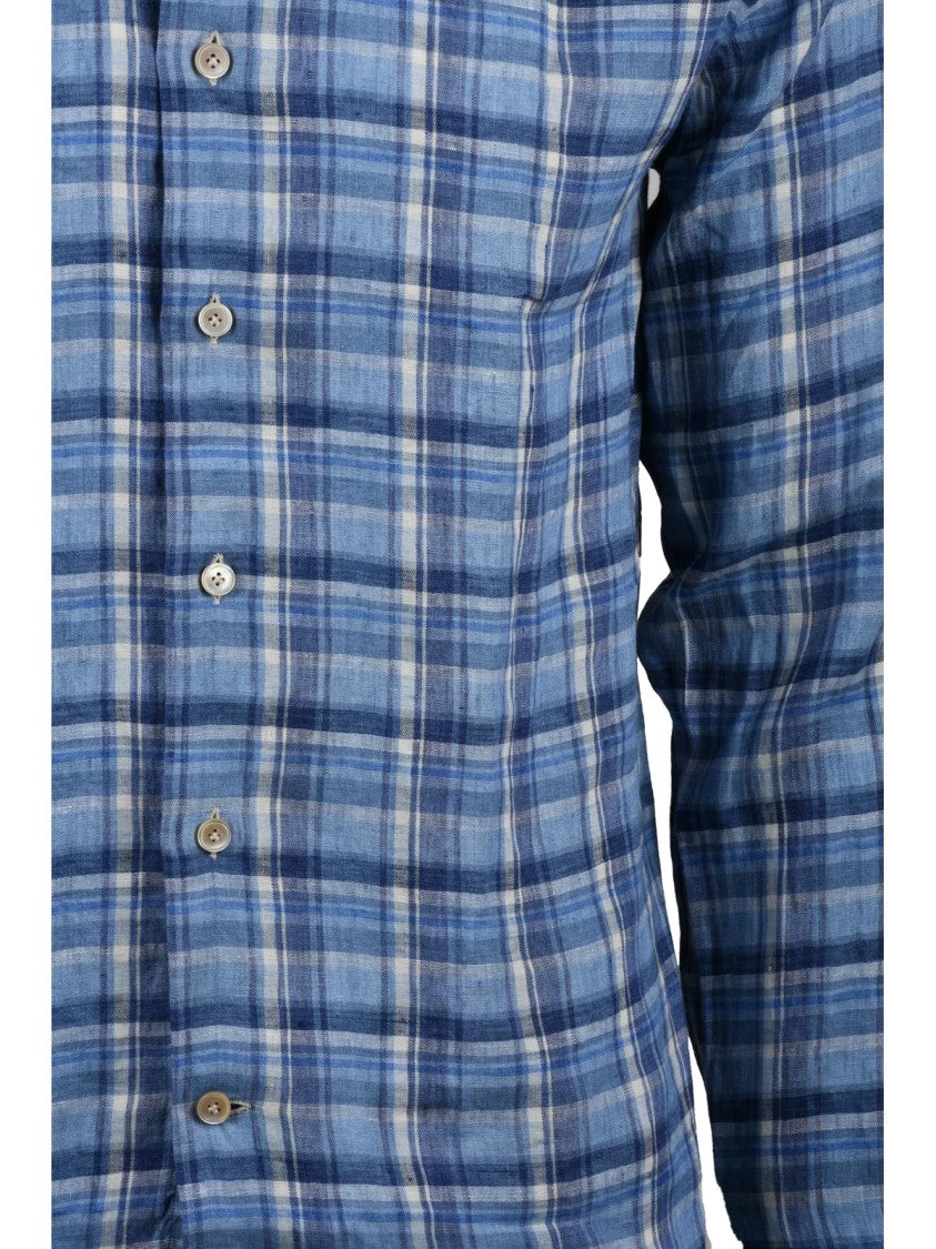 Alessandro Gherardi Blue Light Blue Plaid Shirt