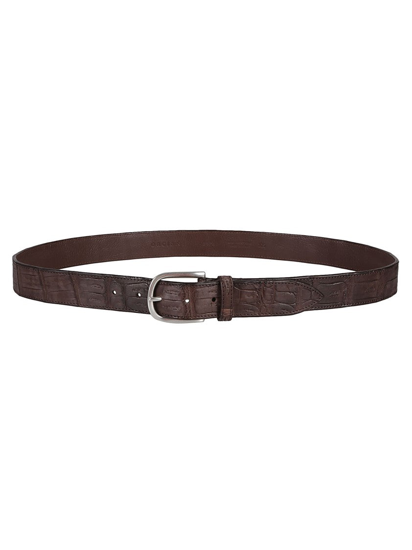 Orciani Classic Cocco Crocodile Leather Belt