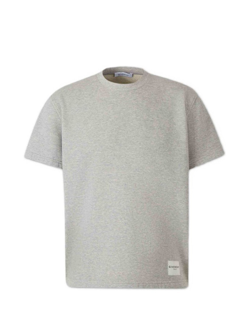 Givenchy Light Grey Crew Neck Patch Top