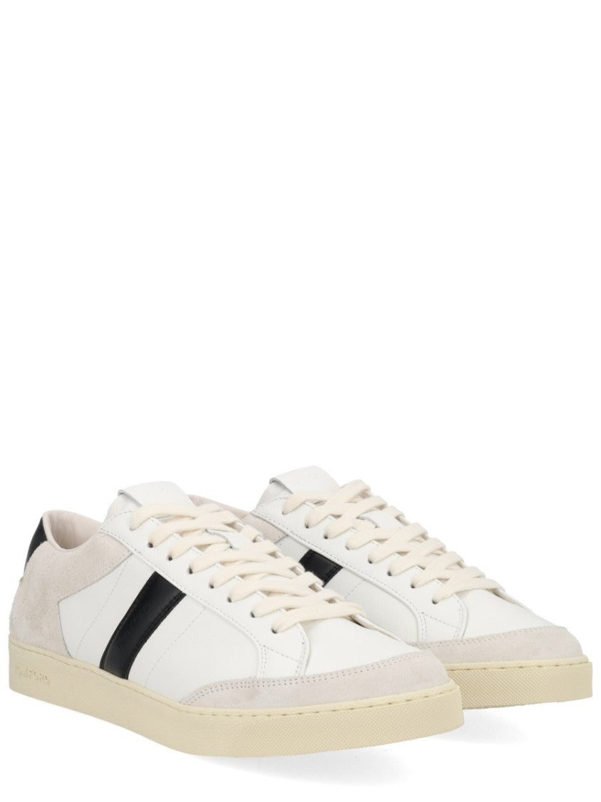 Tom Ford White Striped Black Heel Sneakers