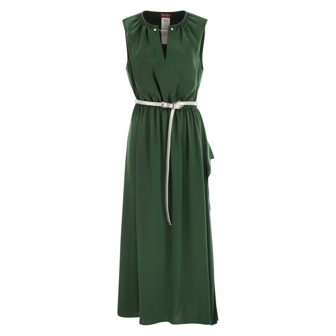 Max Mara Sleeveless Maxi Dress With Gathered Neckline