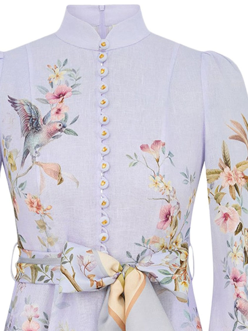 Zimmermann Flared Mini Dress With Floral