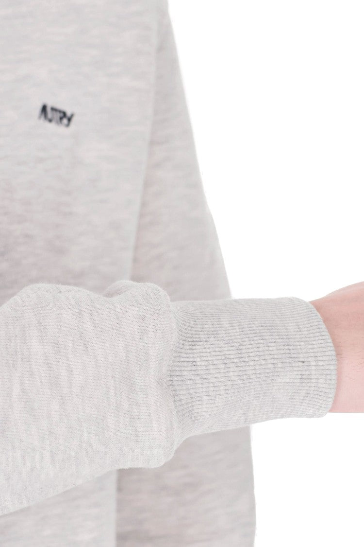 Autry Grey Cotton Hooded Sweatshirt