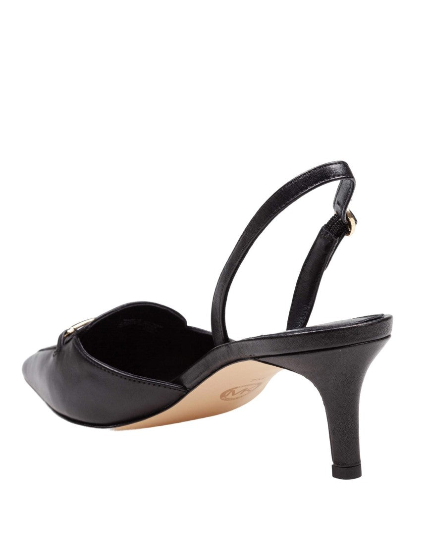 Michael Kors Lena Slingback In Black Leather