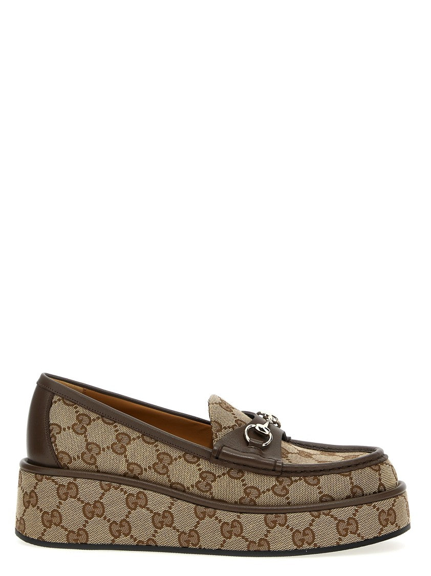Gucci Platform Loafers In Signature Monogram Fabric
