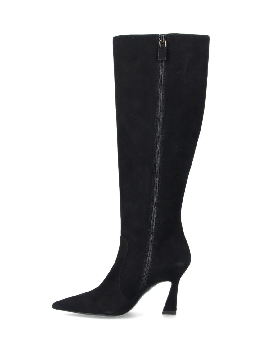 Stuart Weitzman Knee-High Boots With Pointed Toe And Curved Heel