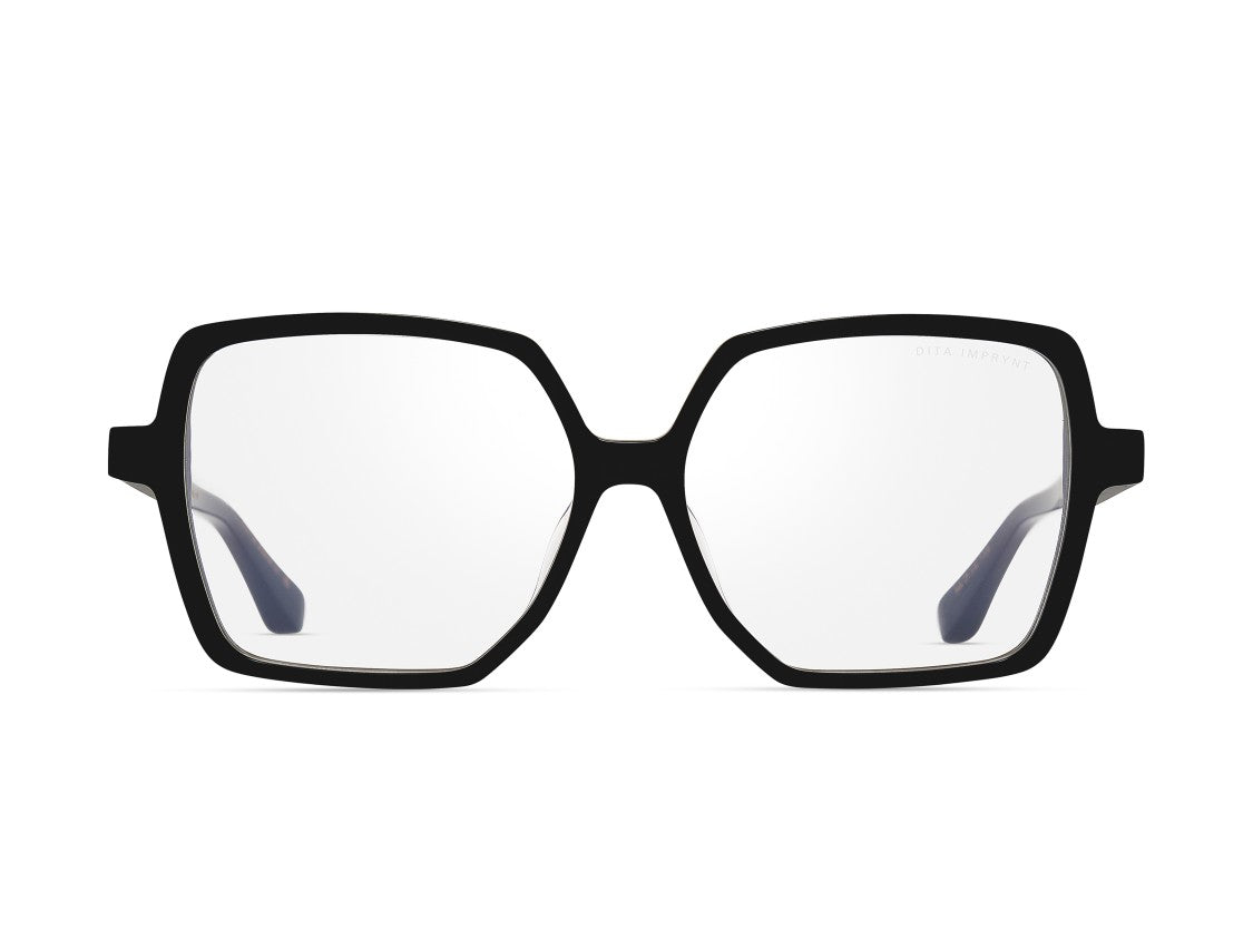 Dita Glossy Black Imprynt Acetate Geometric Eyeglasses