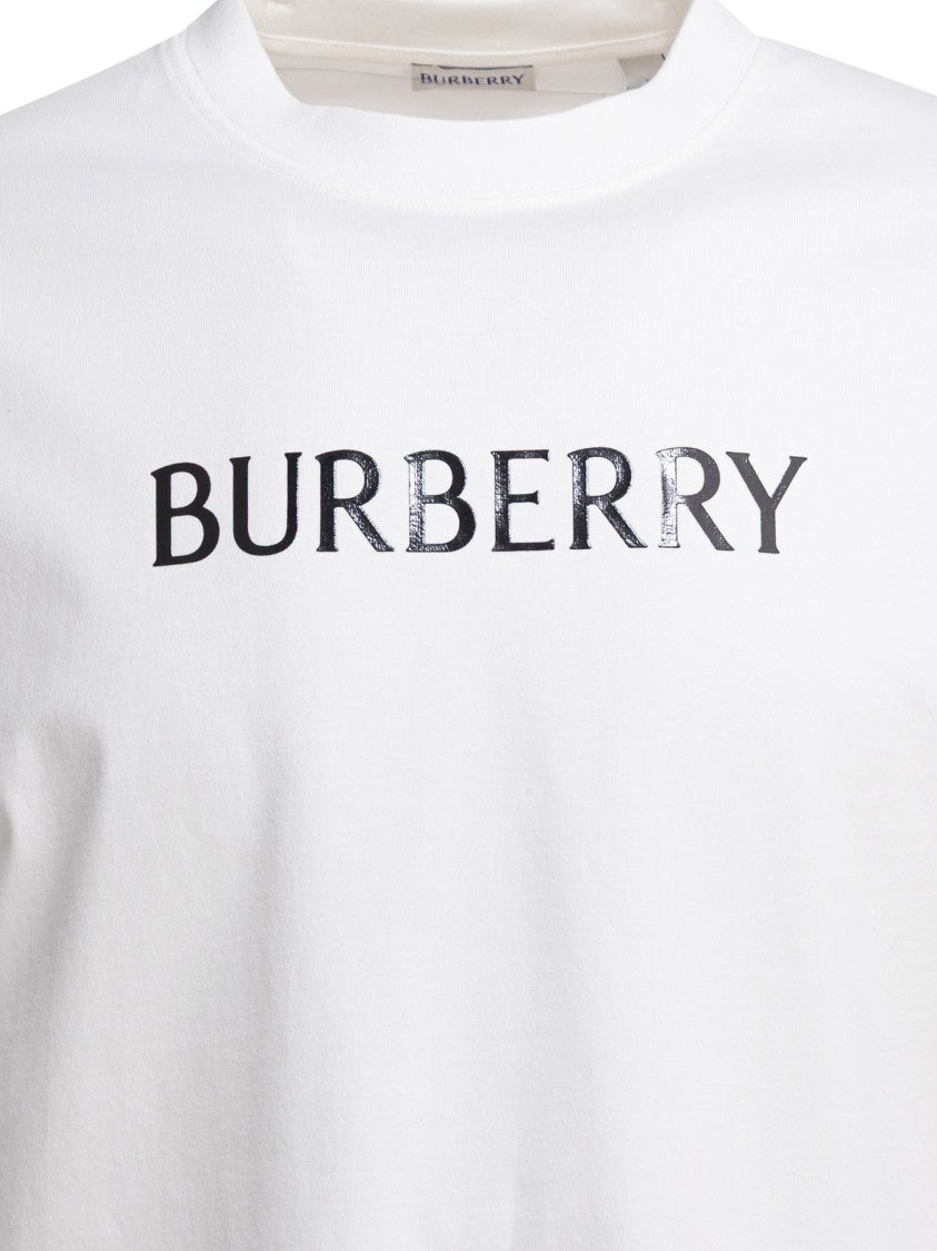 Burberry Fitted Cotton Jersey T-Shirt With Embossed Logo